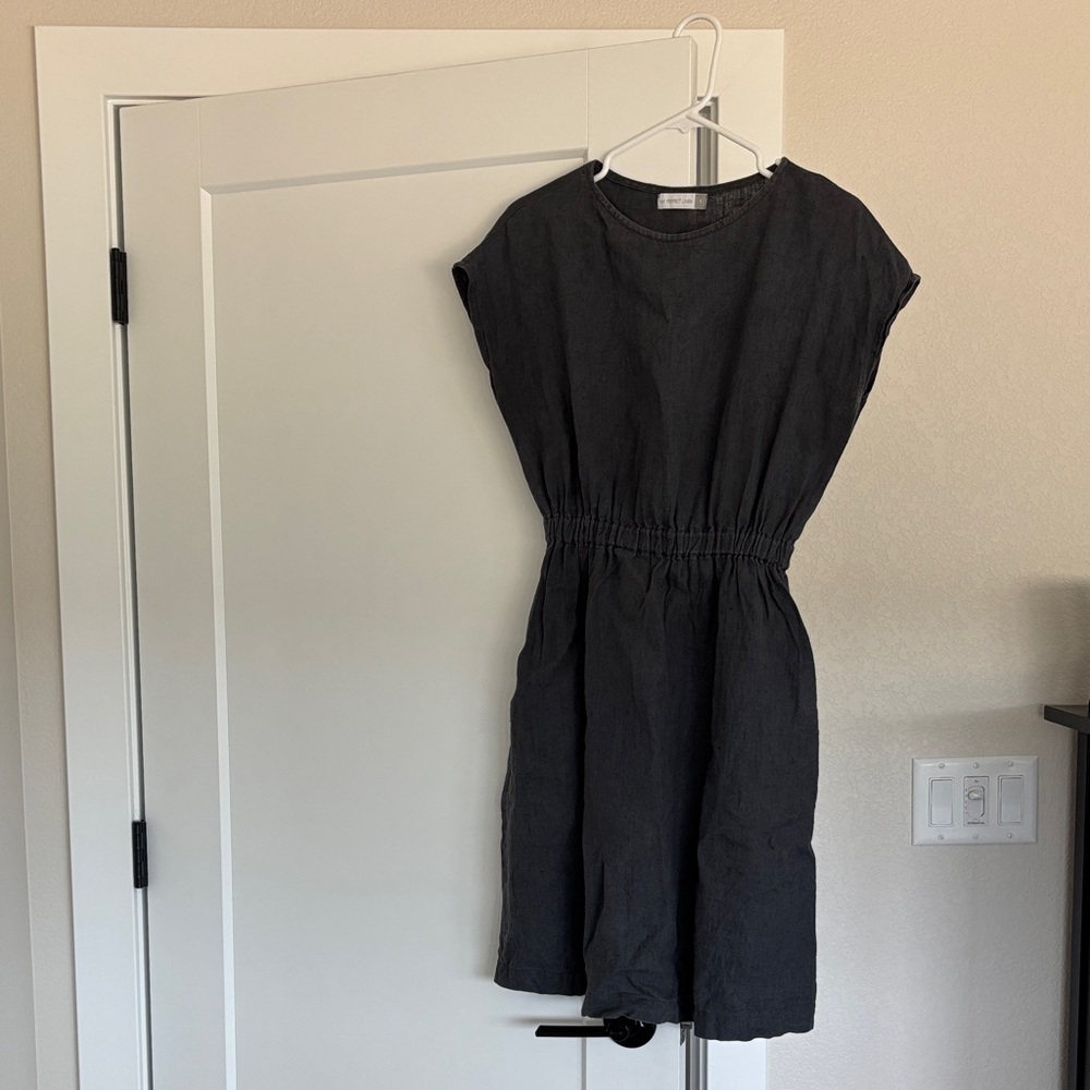 NotPerfectlinen Charcoal Dress Linen Small